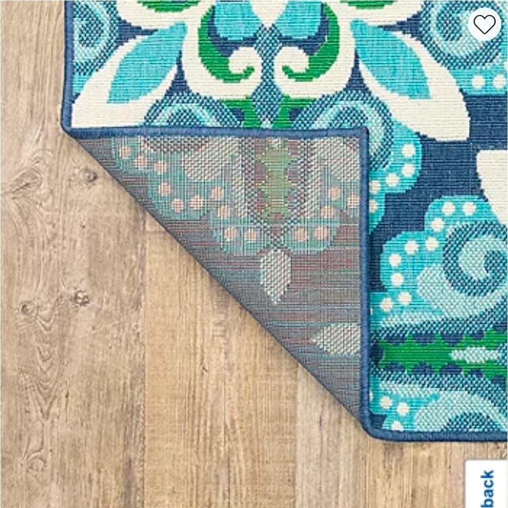 22"x34" Covington Home Medallion Indoor Outdoor Rectangle Accent Rug Blue Green - Picture 3 of 5